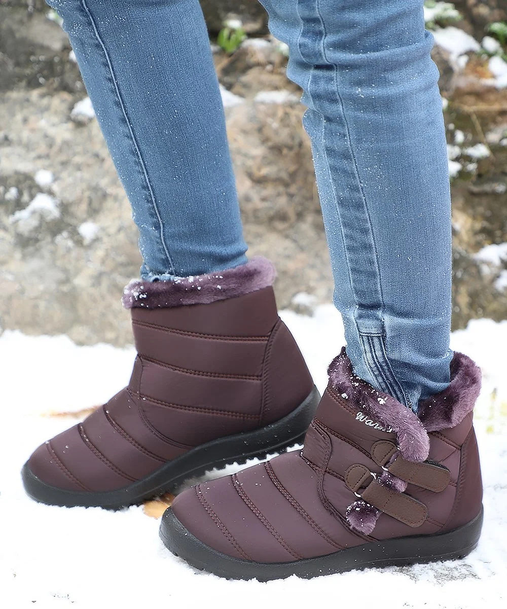 Coffee Strappy Snow Boot - Women
