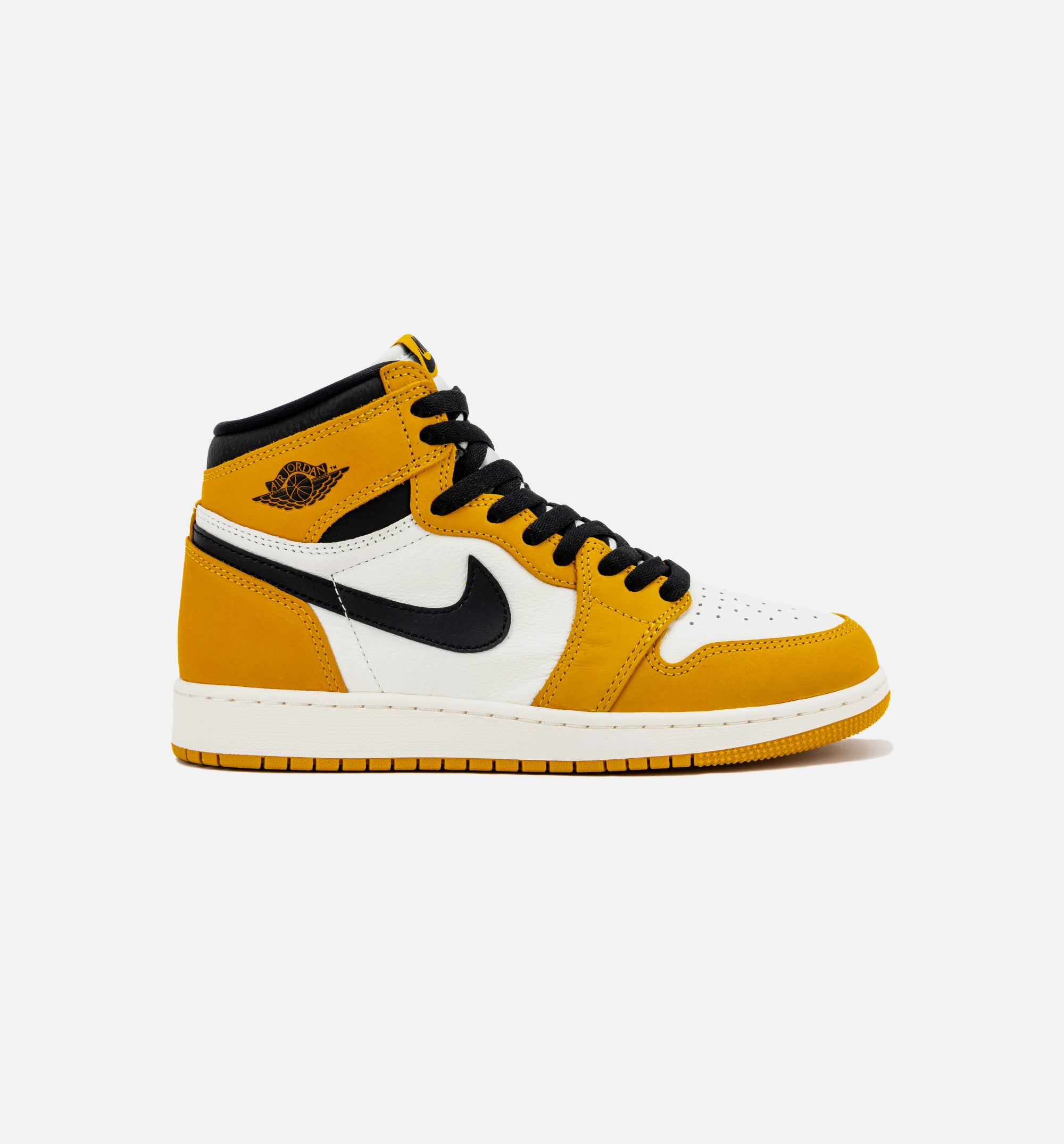 Air Jordan 1 Retro High OG Yellow Ochre Grade School Lifestyle Shoe - Yellow Ochre/Sail/Black