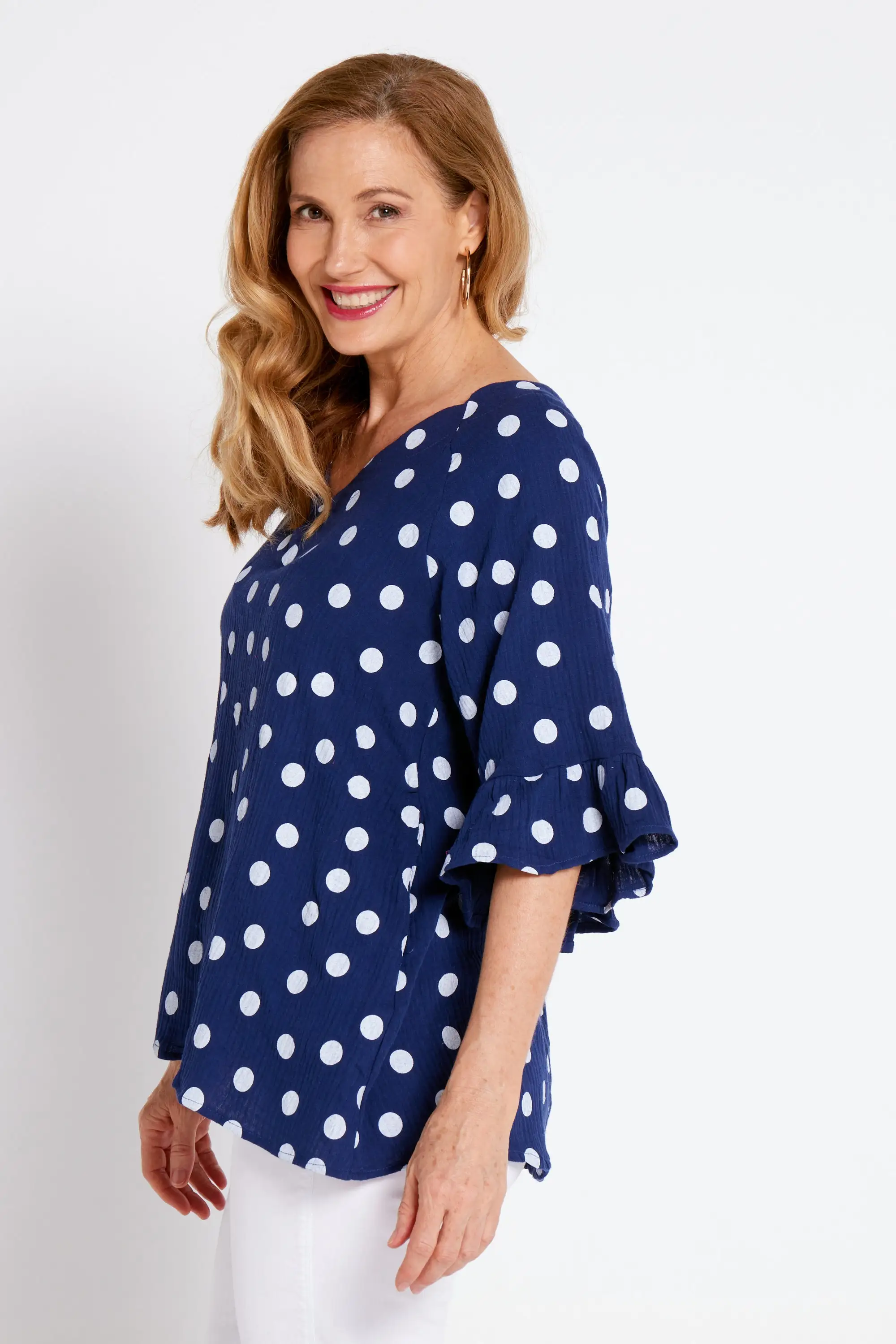 Samar Top - Navy Spot