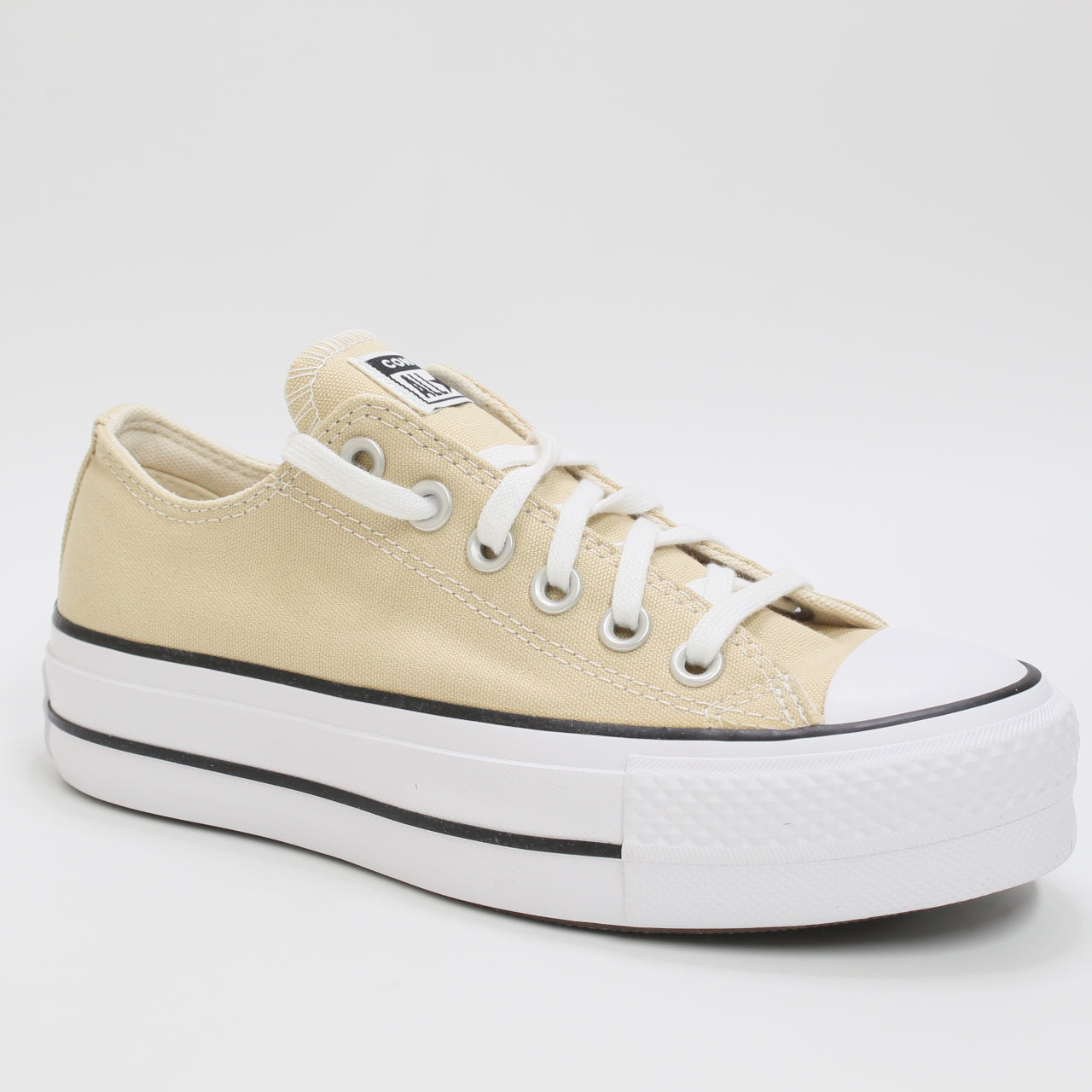 Womens Converse All Star Low Platform Oat Milk White Black