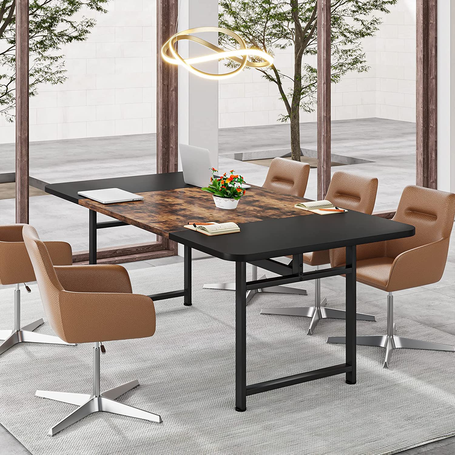 6FT Conference Table, Meeting Room Table Boardroom Desk for Home Office