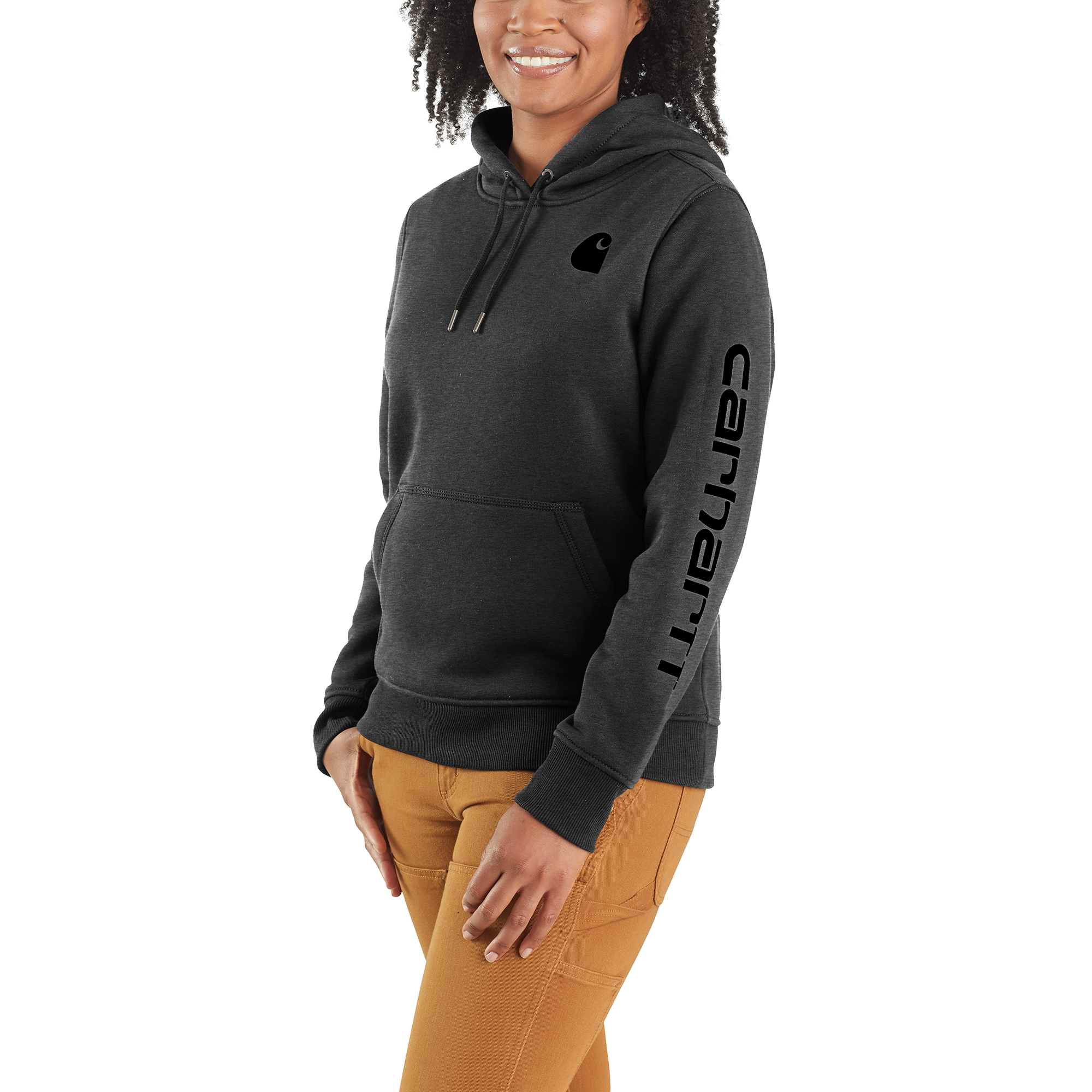 Carhartt Women's Clarksburg Graphic Sleeve Hoodie_Carbon Heather