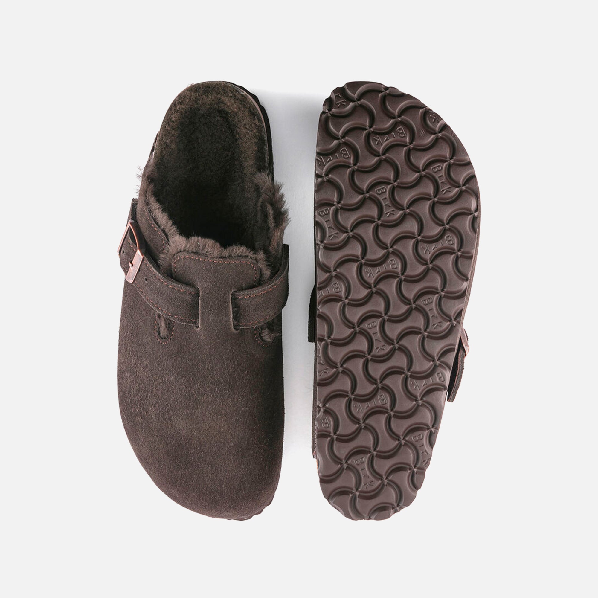 Birkenstock WMNS Boston Shearling Suede - Mocha / Mocha