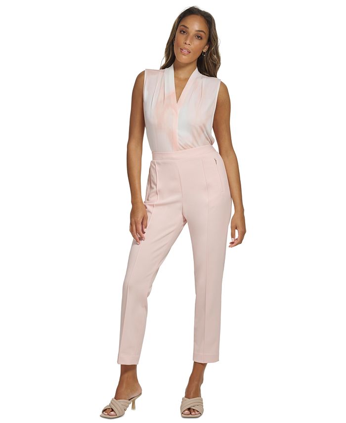 Women's Scuba Crepe Straight-Leg Ankle Pants