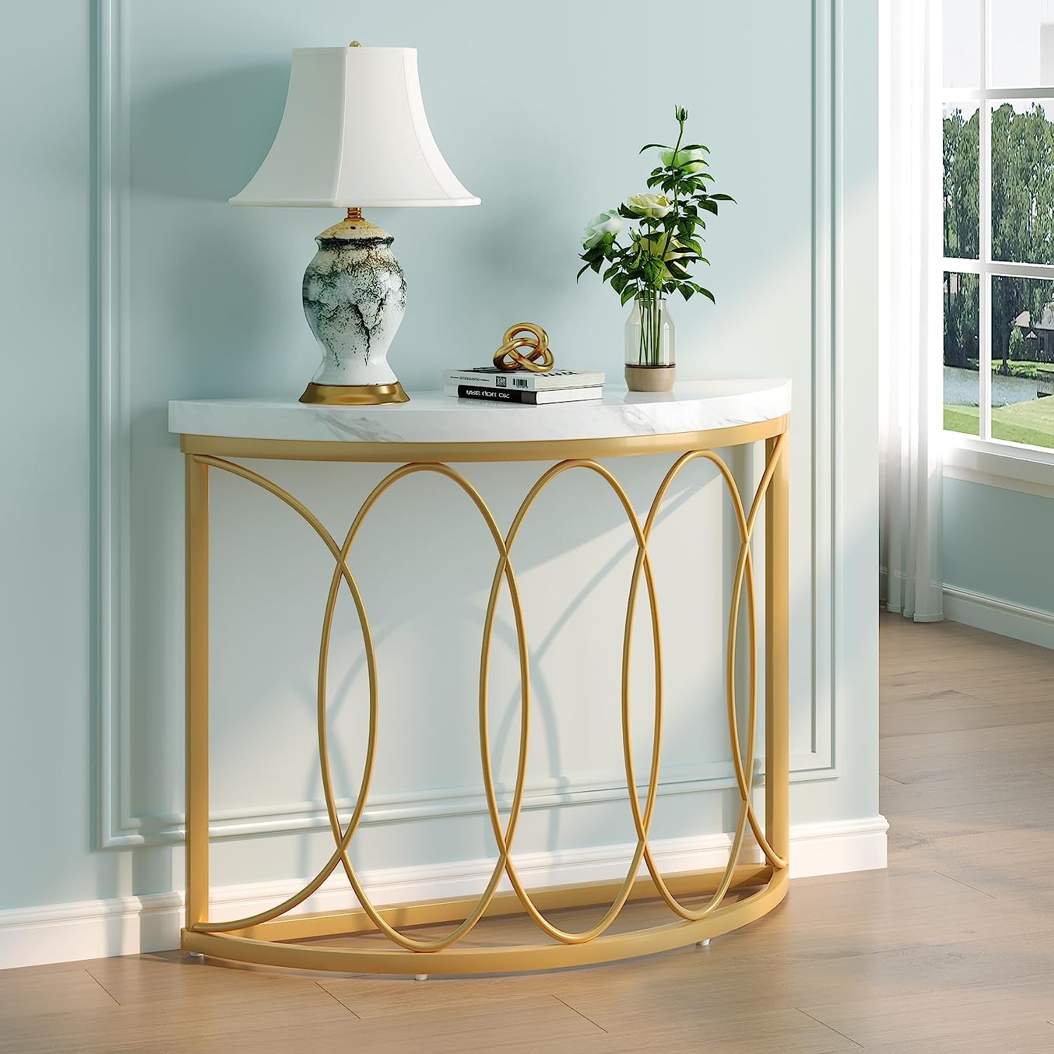 Faux Marble Console Table, 43