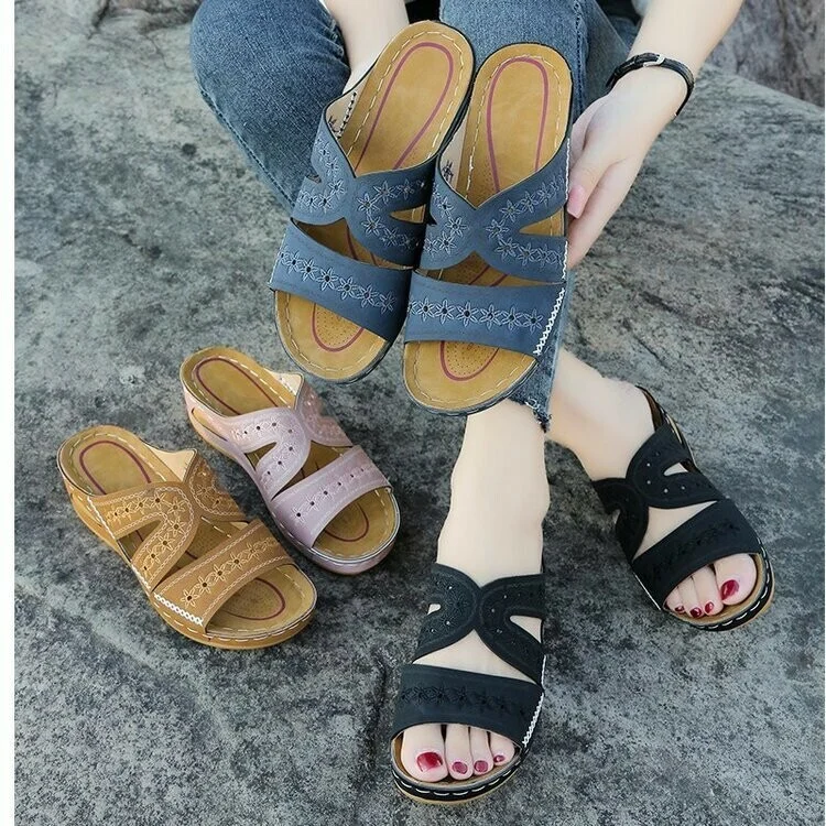 🔥🔥Women Non-slip Sandal Soft Open Toe Large Size Breathable hills Sandals