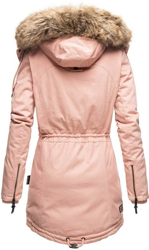 Warm ladies winter parka long jacket Pink