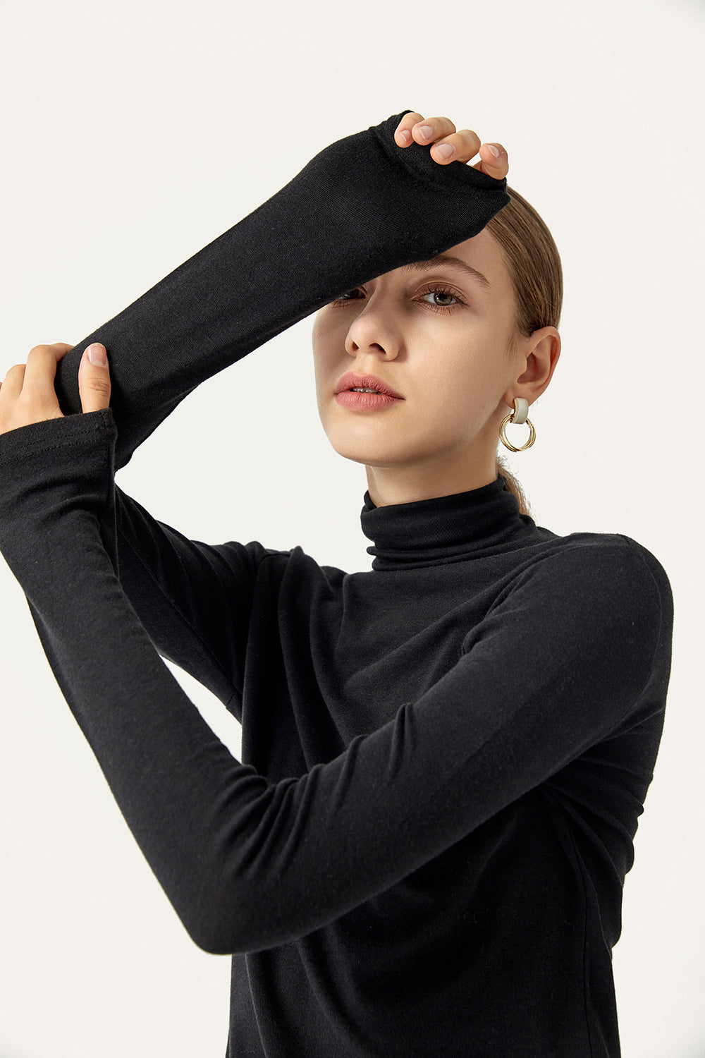Apricot Turtleneck Sweater