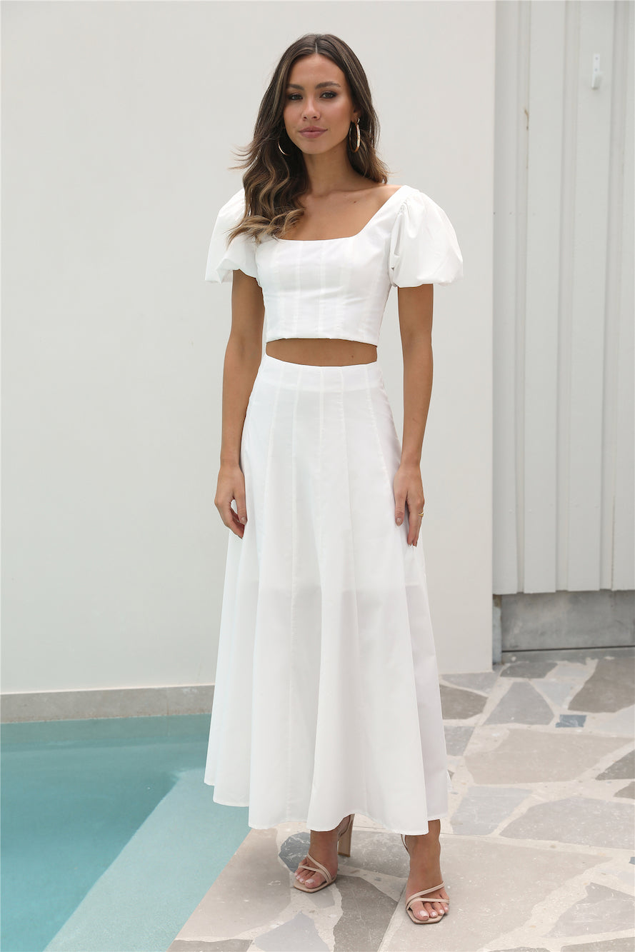 Orchard Field Maxi Skirt White