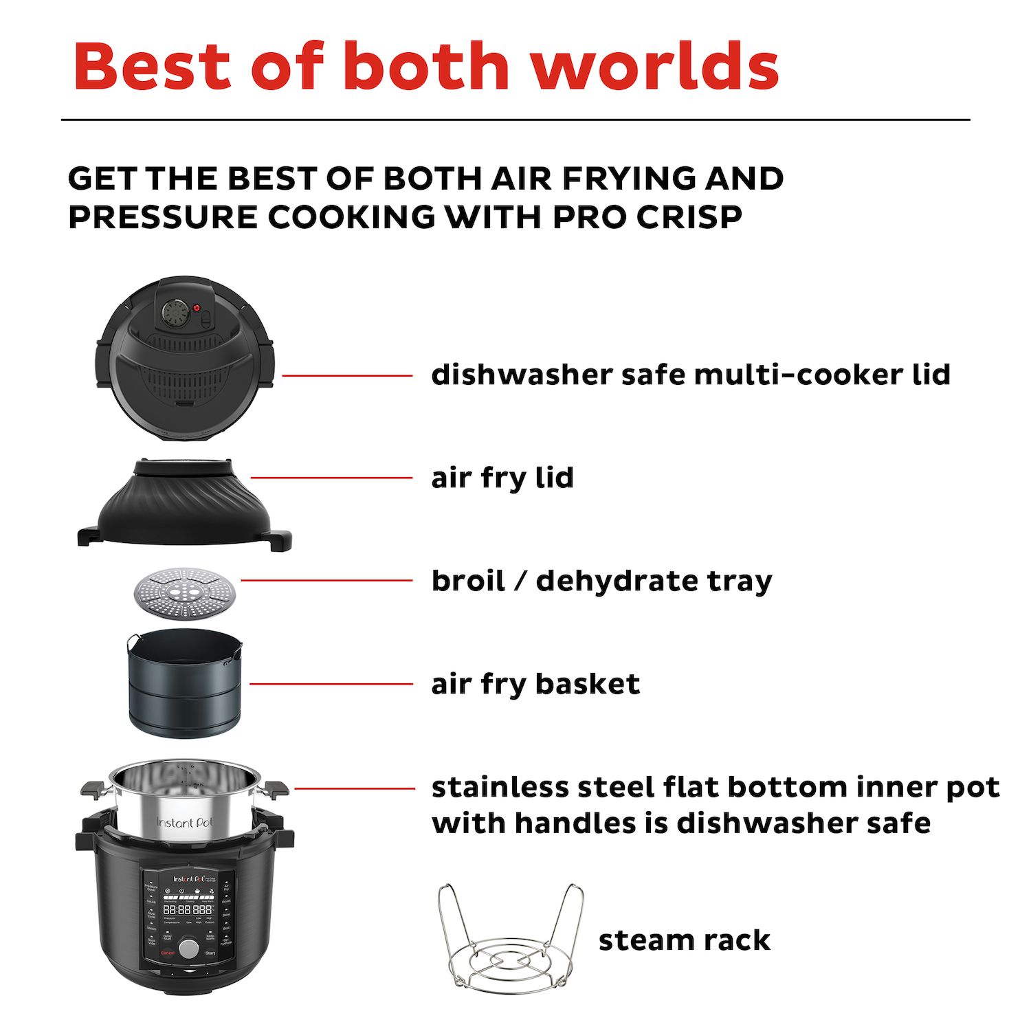 Instant Pot Pro 8-qt Multi-Use Pressure Cooker and Air Fryer - Crescent
