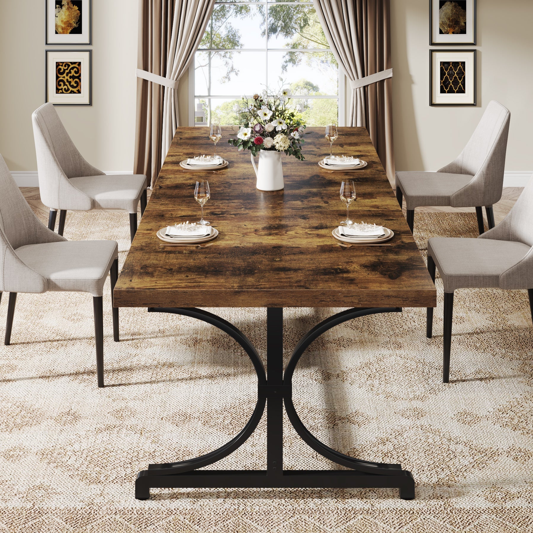 Wood Dining Table, 62.4