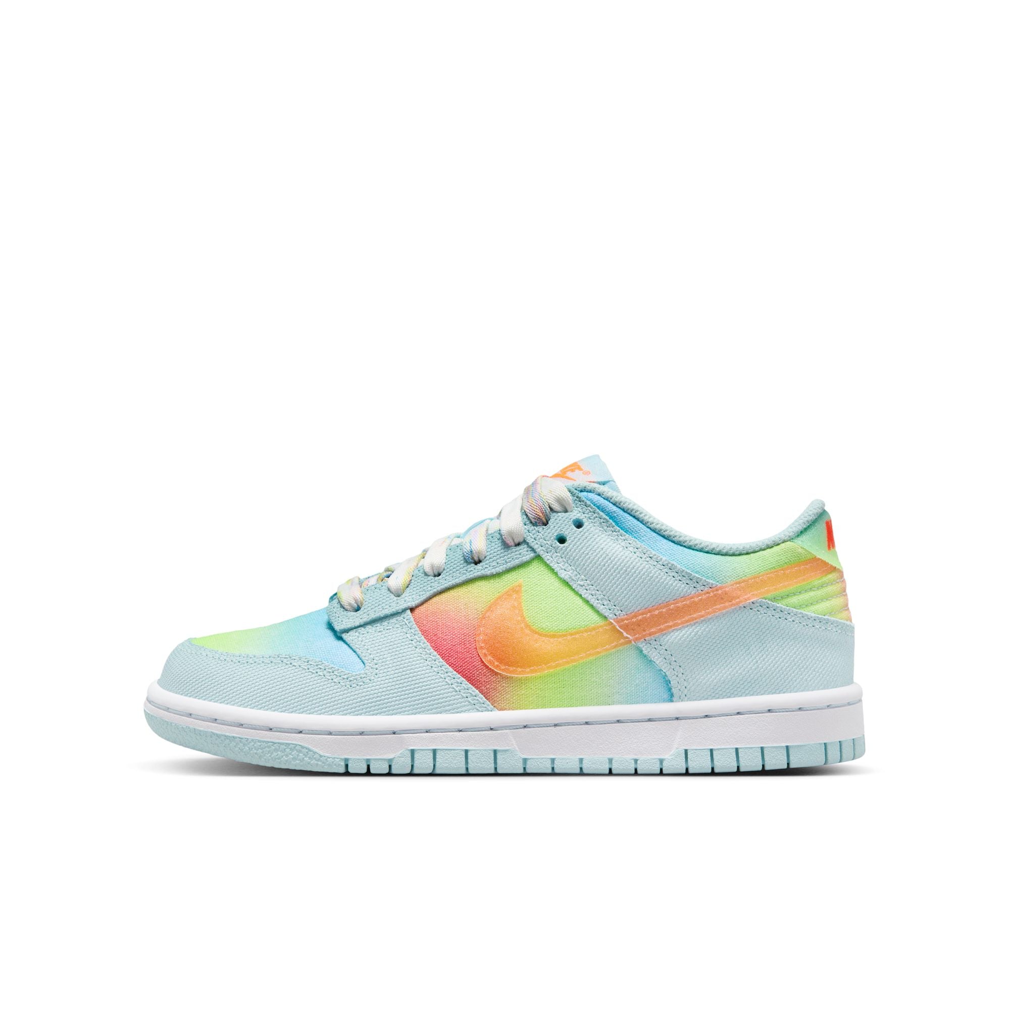 Grade School Nike Dunk Low BG GS glacier blue/total orange-LT lemon twist HF4797-474