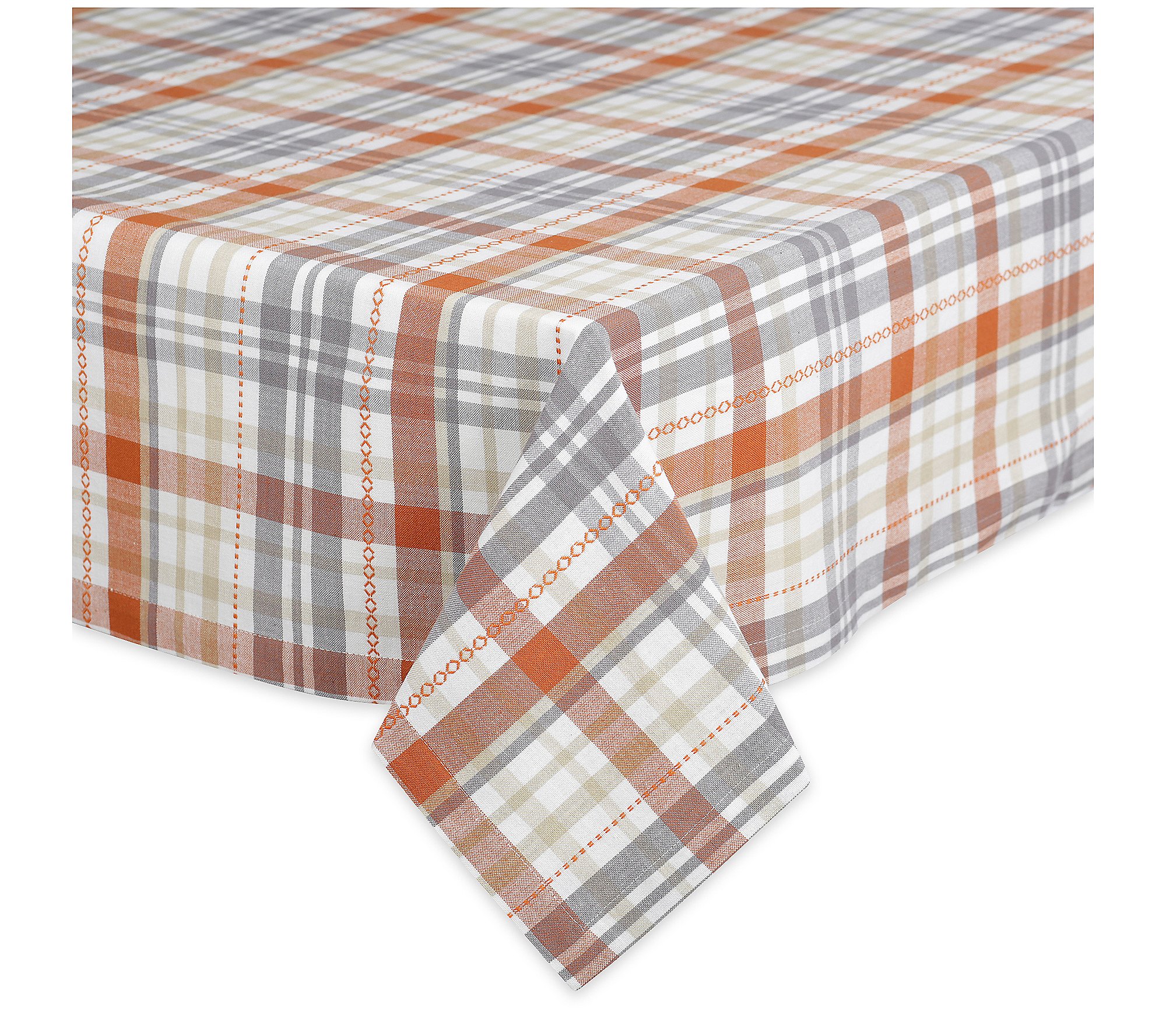Design Imports Autumn Afternoon Plaid Tablecloth 52x52