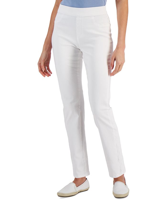 Petite Pull-On Denim Pants， Created for Macy's