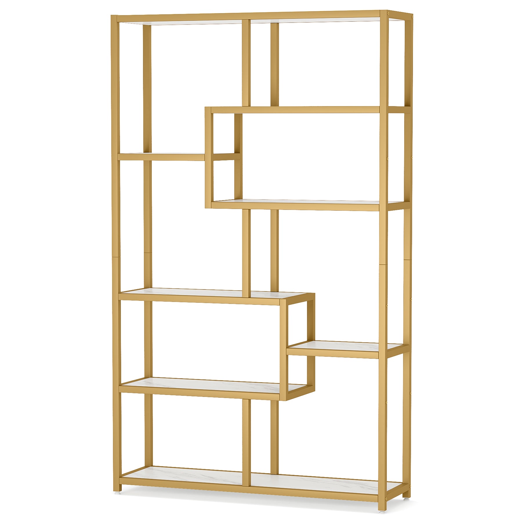 Modern Bookshelf, 8-Open Shelf Etagere Bookcase Storage Organizer