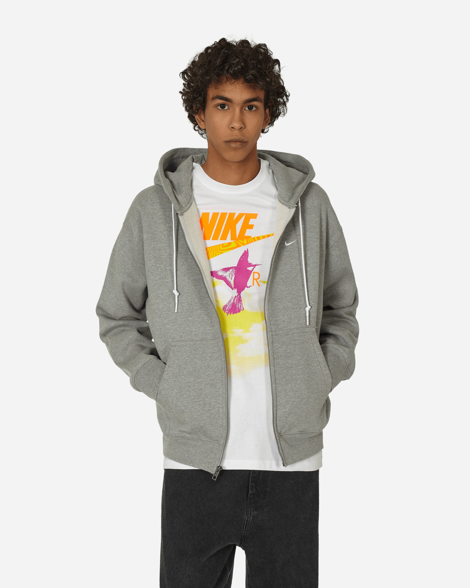 Solo Swoosh Full-Zip Hooded Sweatshirt Dark Grey Heather