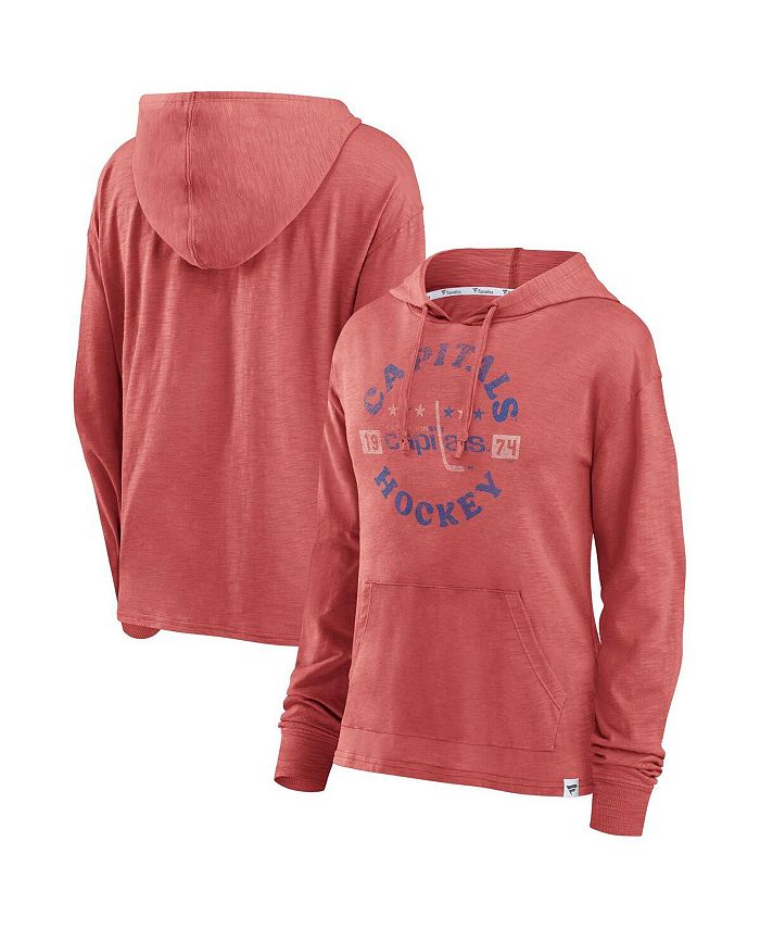 Women's Branded Red Washington Capitals Heritage Salvation Waffle Pullover Hoodie