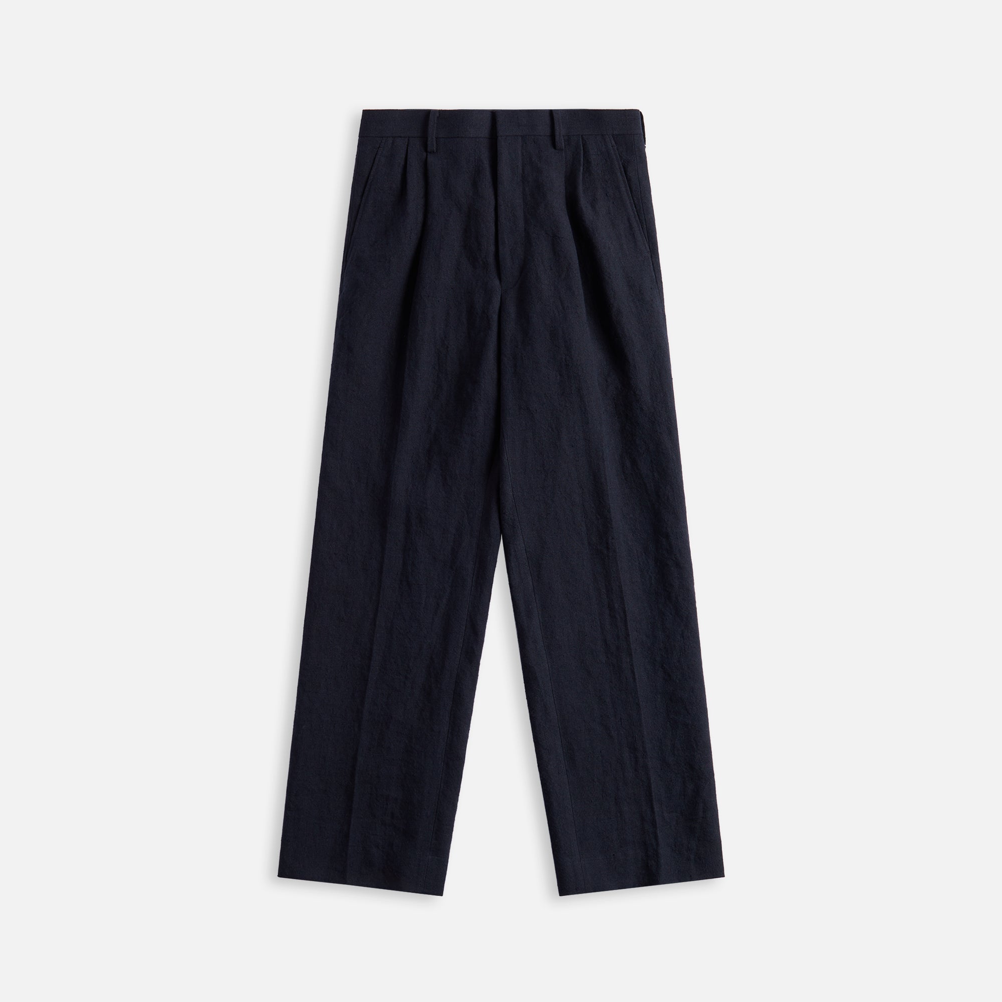 Auralee Hard Twist Cotton Silk Viyella Slacks - Dark Navy