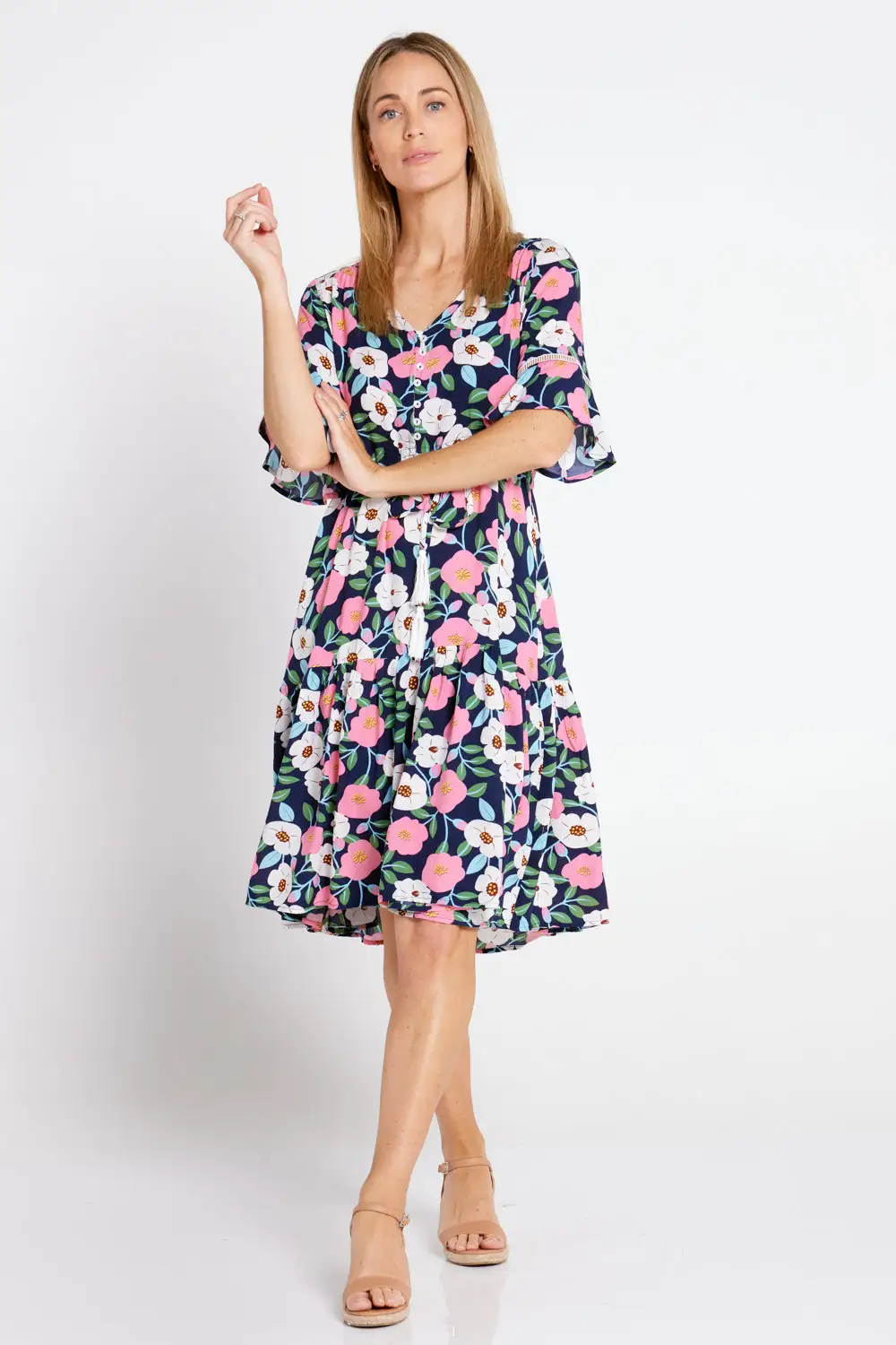 Estella Dress - Navy Floral