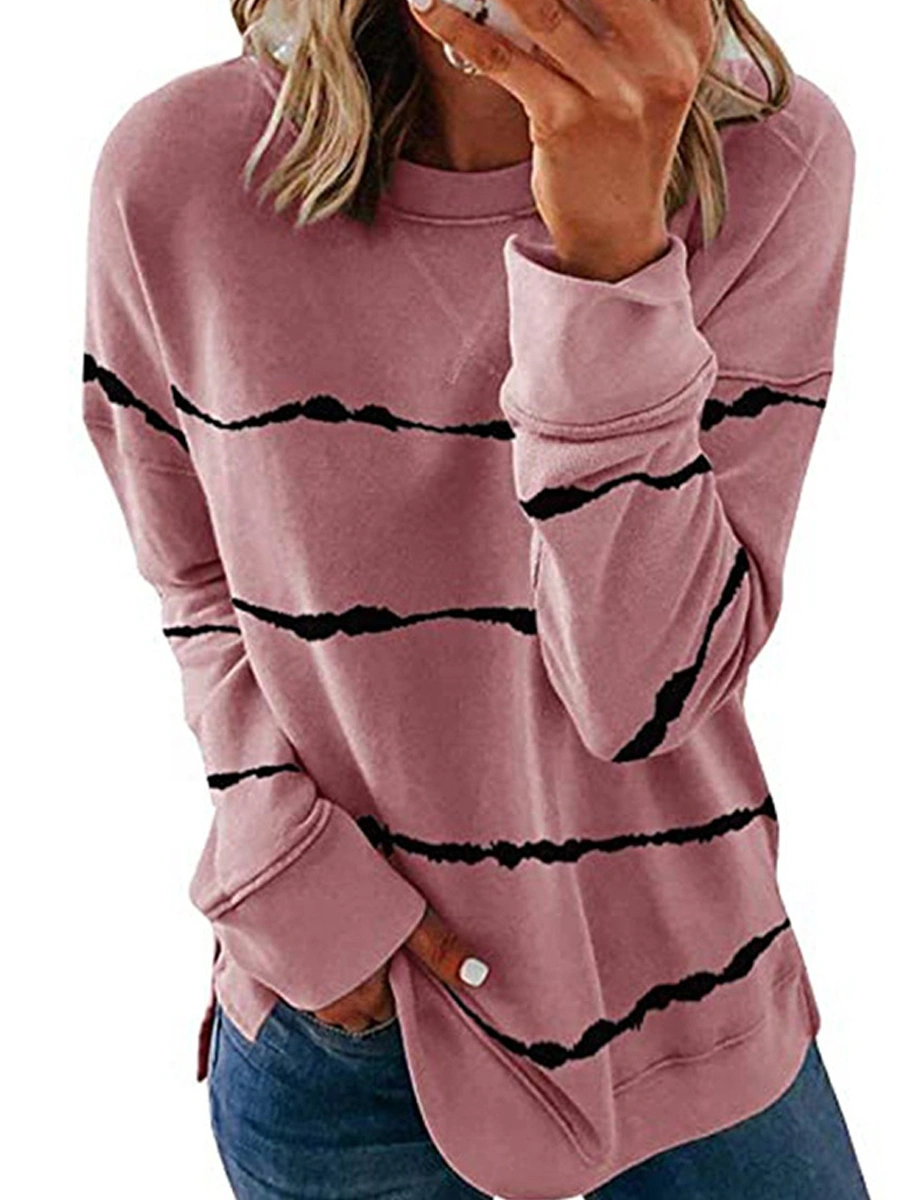 Round Neck Striped Long Sleeve T-shirt
