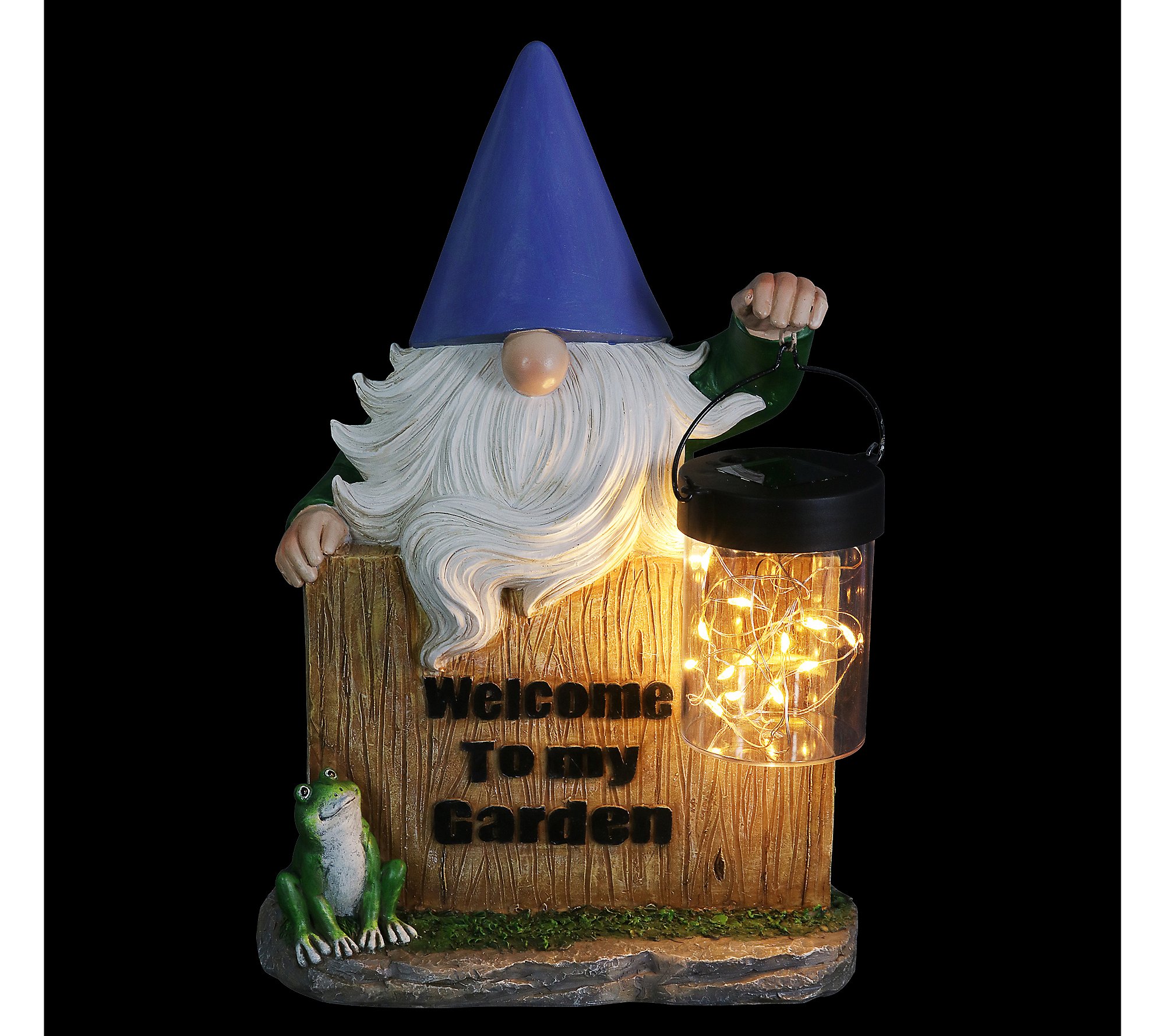 Exhart Solar Gnome Welcome Fence Statue