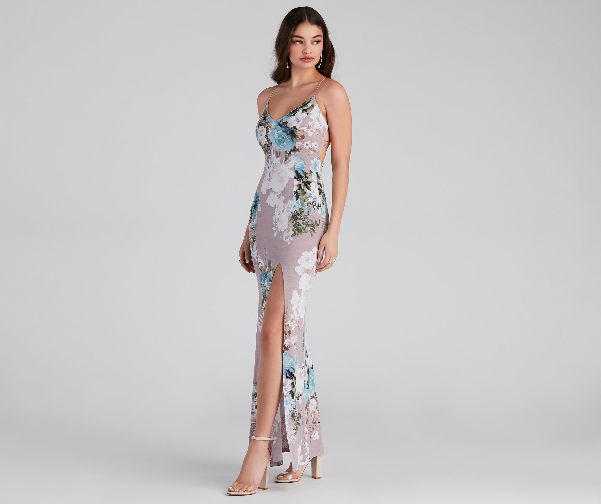 Blooming Floral Knit Maxi Dress