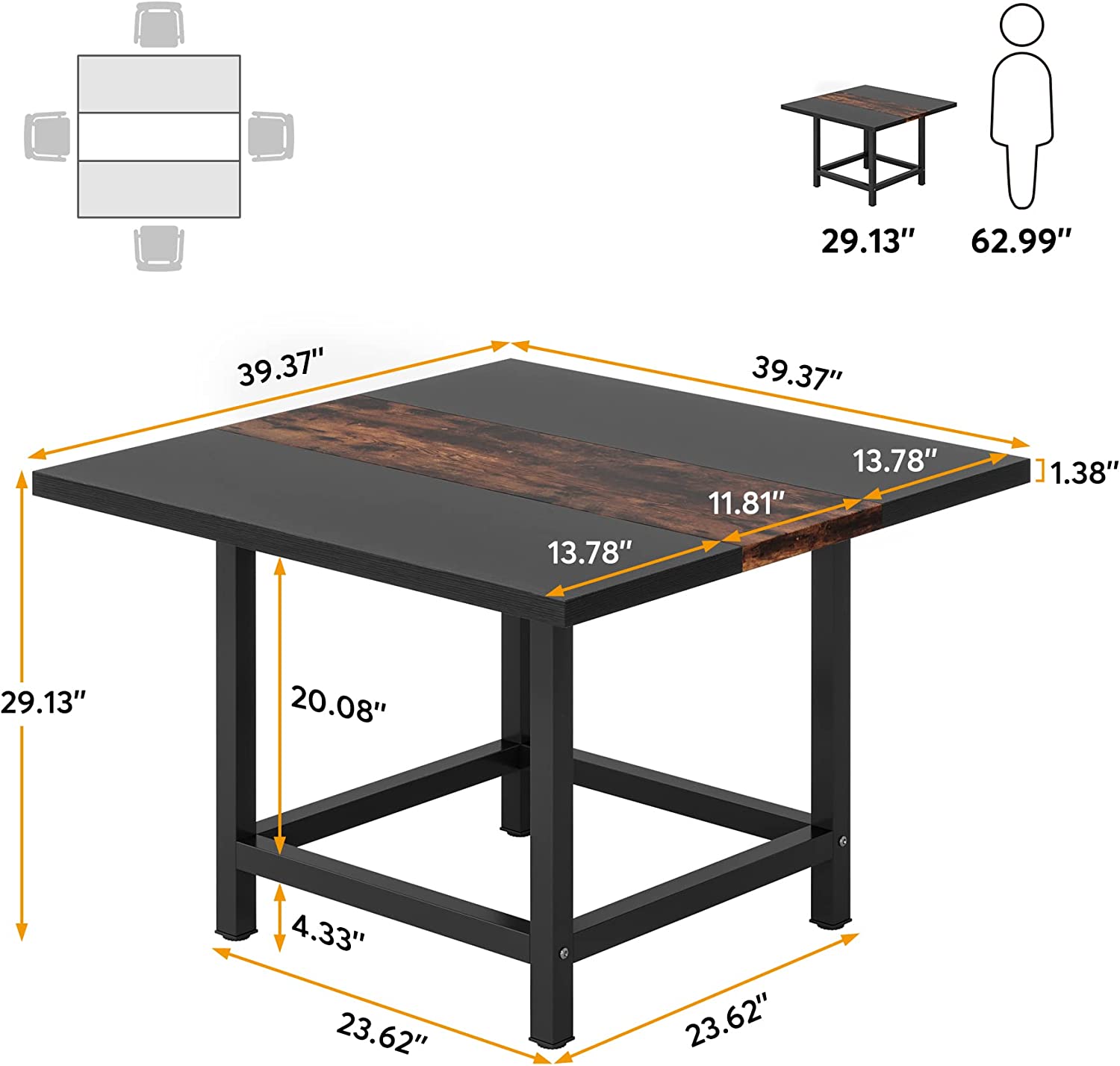 Square Dining Table, Farmhouse 39