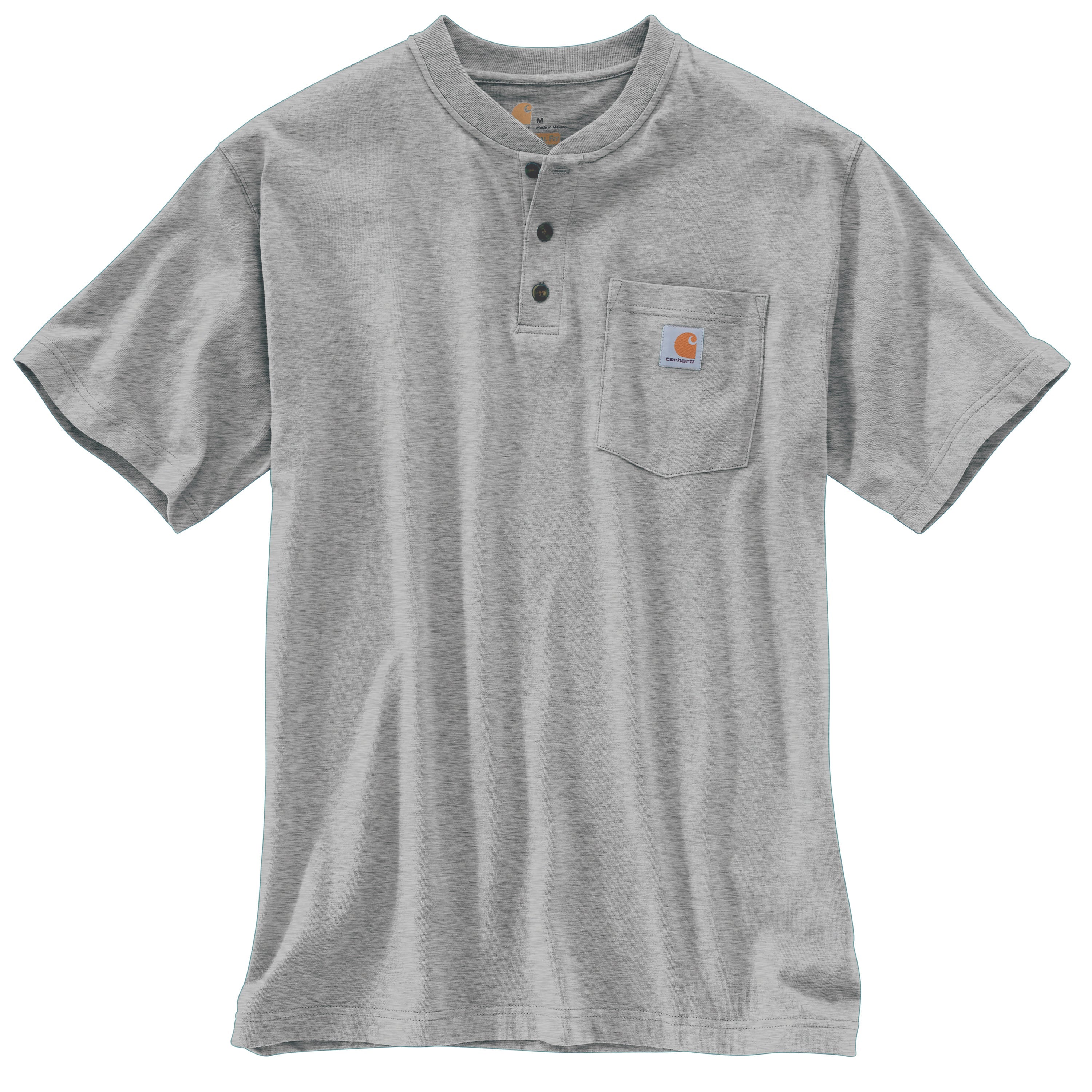 Carhartt Men's Short Sleeve Pocket Henley_Heather Grey