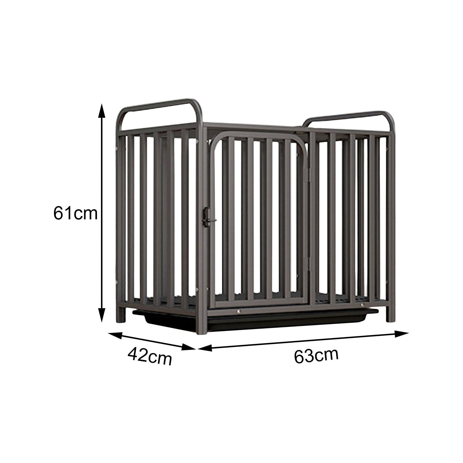 Heavy Duty Dog Crate， Pet Carrier Flat Top Easily to Install with Tray Dogs Kennels Sturdy Black Metal Dog Cage for Indoor Outdoor Small Dog