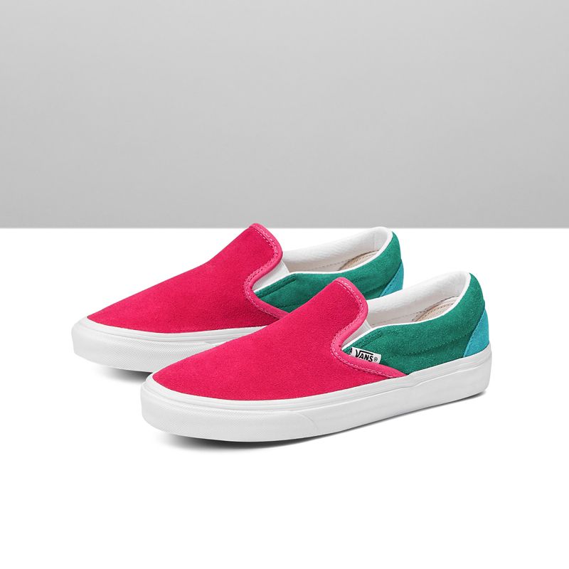 Customs Color Block Suede Slip-On Wide