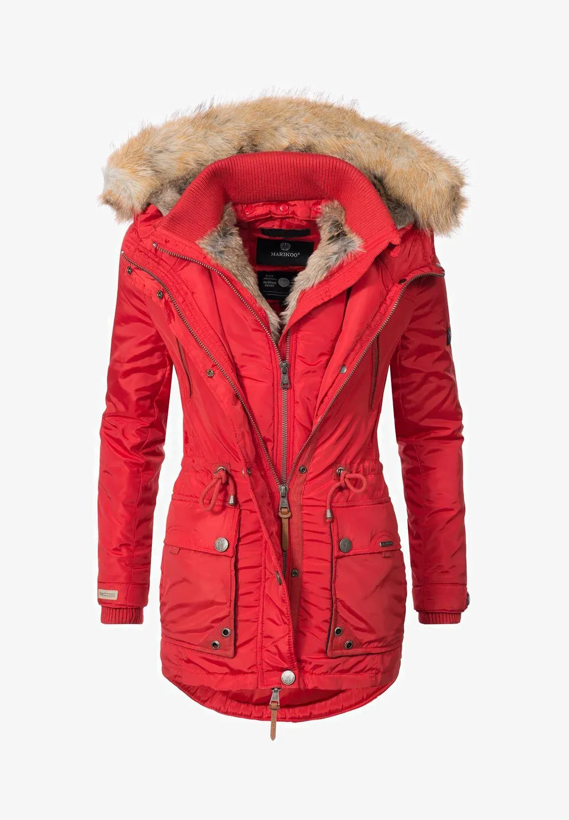 Ladies fur collar parka gray