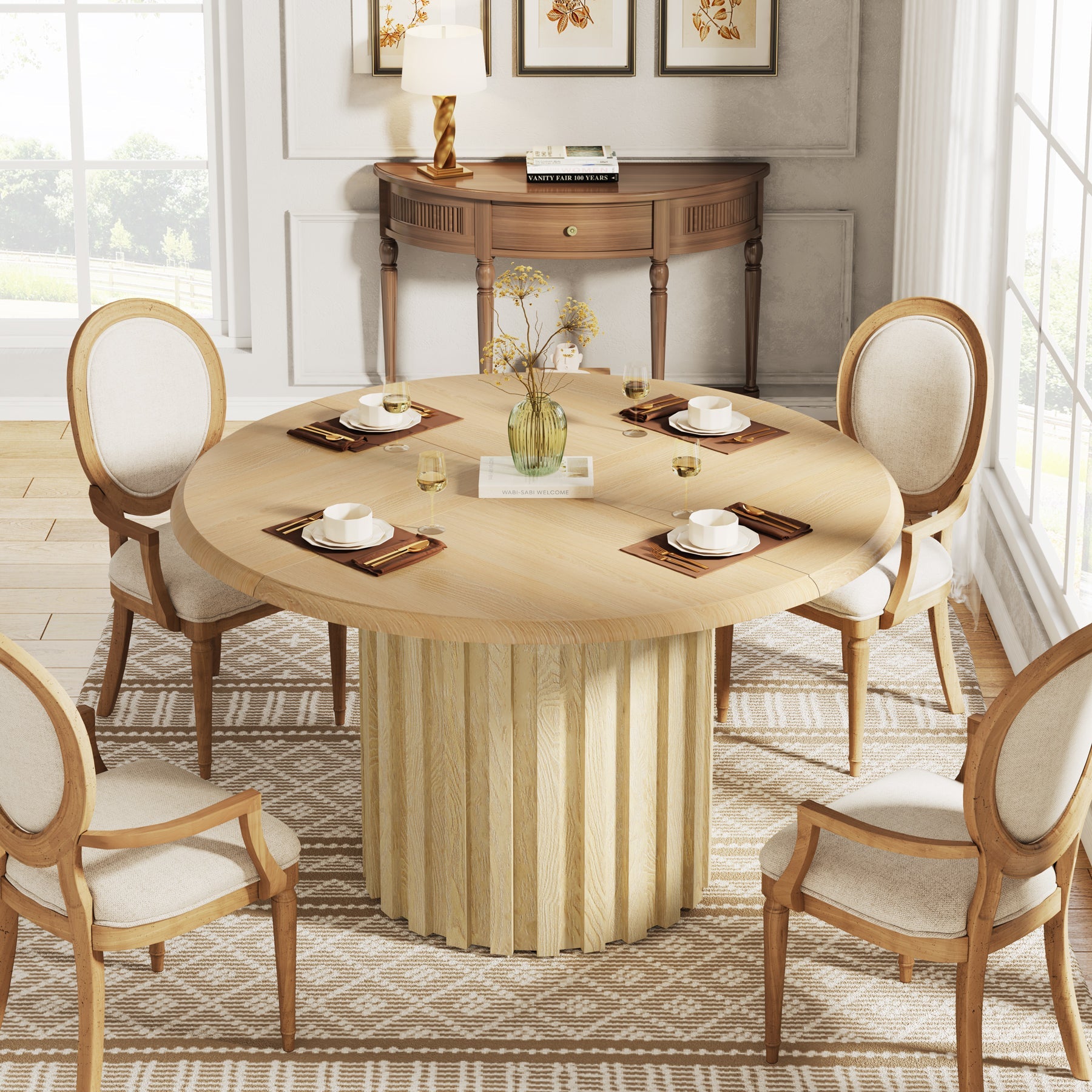 Round Dining Table, 43.3