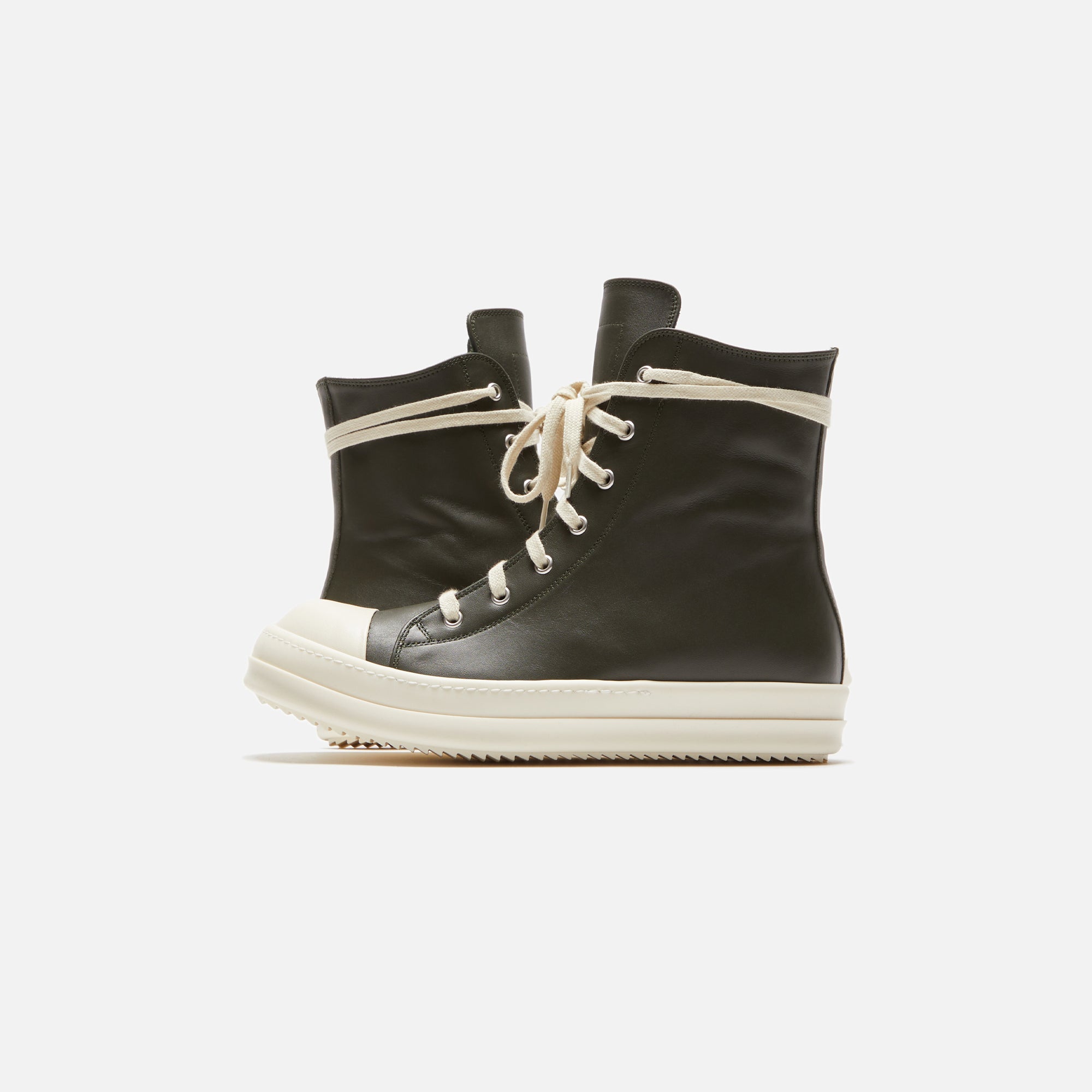 Rick Owens Scarpe in Pelle Sneakers - Forest / Milk / Milk