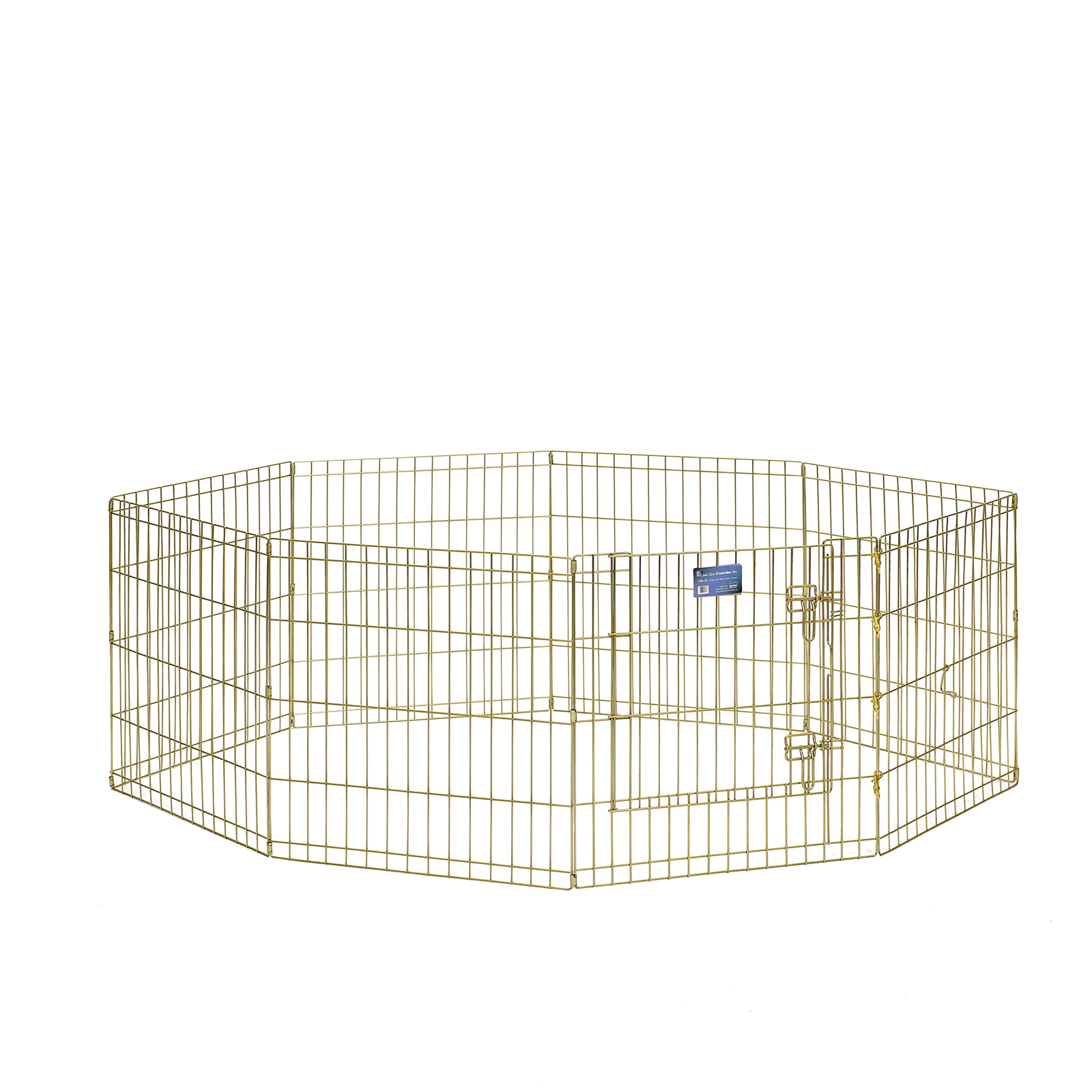 MidWest Homes For Pets Metal Exercise Dog Playpen No Door， Gold， 24