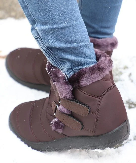 Coffee Strappy Snow Boot - Women