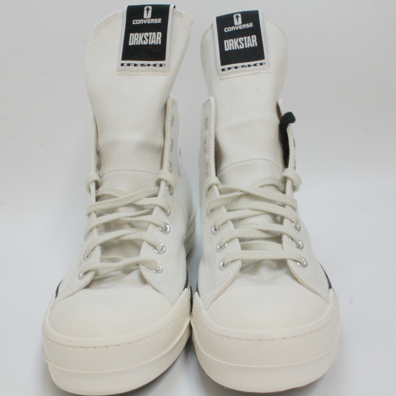 Odd Sizes-Mens Turbodark Hi Rick Owens X Converse White UK Sizes Right 12/Left 11