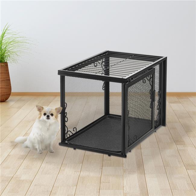 Richell 80015 Richell Metal Mesh Pet Crate Small in Black