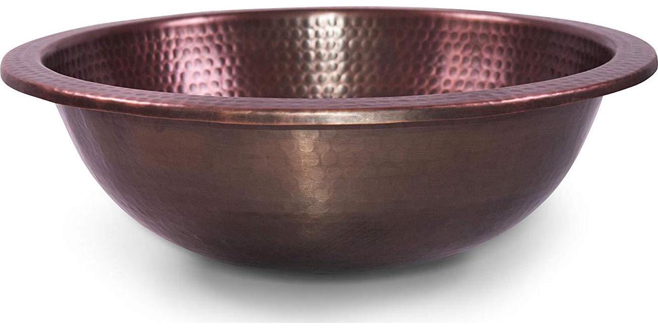 Monarch Abode Pure Copper Hand Hammered Rotunda Dual Mount Sink (16 inches)