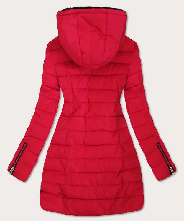 Waterproof ladies winter jacket red