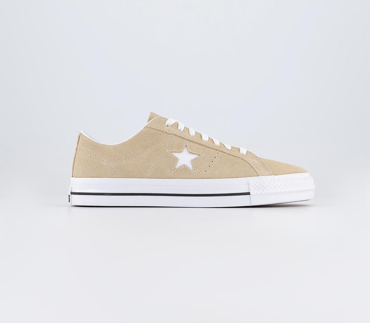 Mens Converse One Star Pro Oat Milk White Black