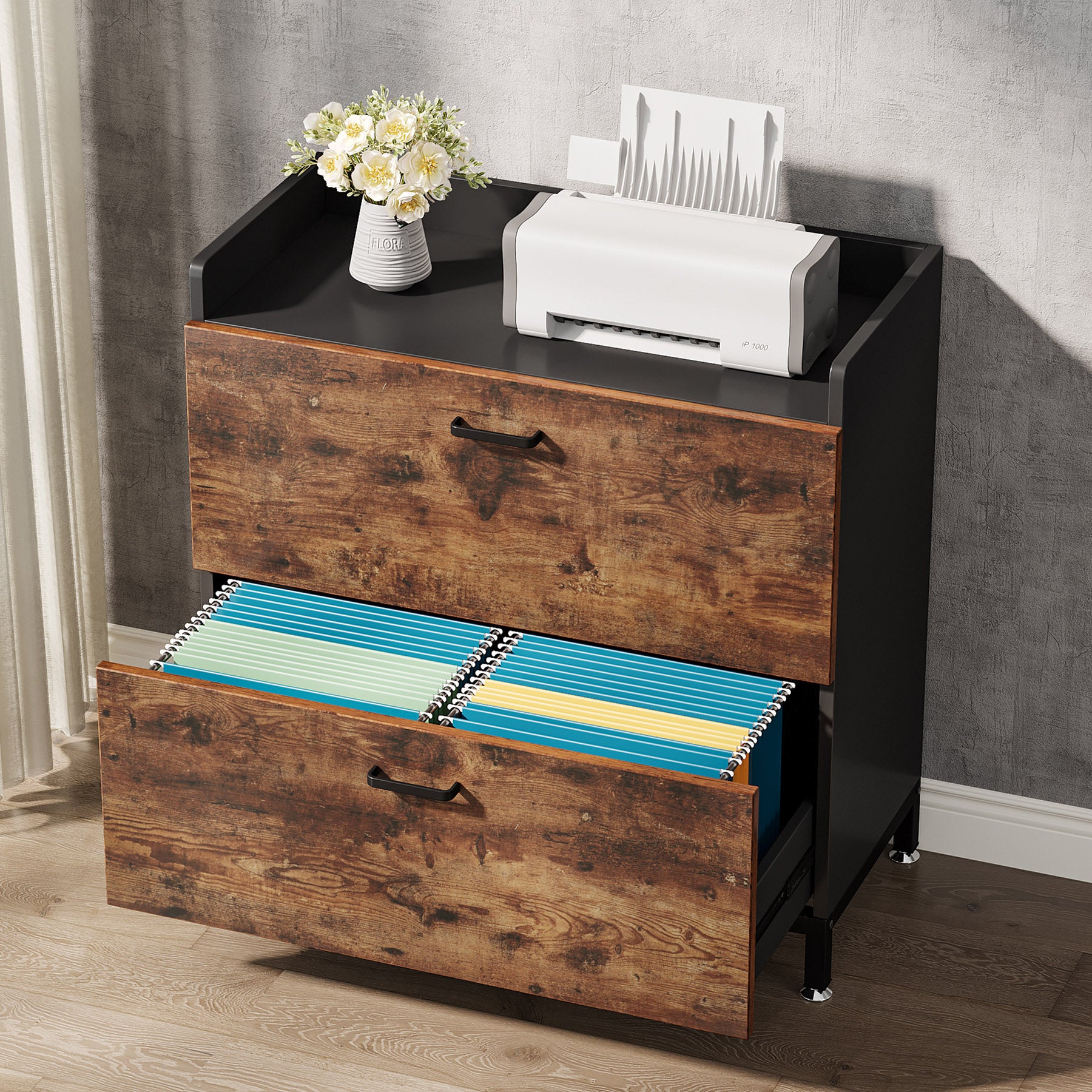 2-Drawer File Cabinet, Lateral Filing Organization Storage Cabinet