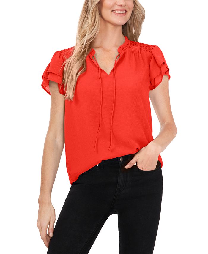 Women's Yoryu Flutter Sleeve Blouse