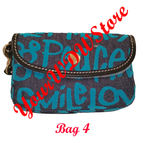 Disney Dooney and Bourke Bag - Peace Love Mickey Wristlet - Blue Specific