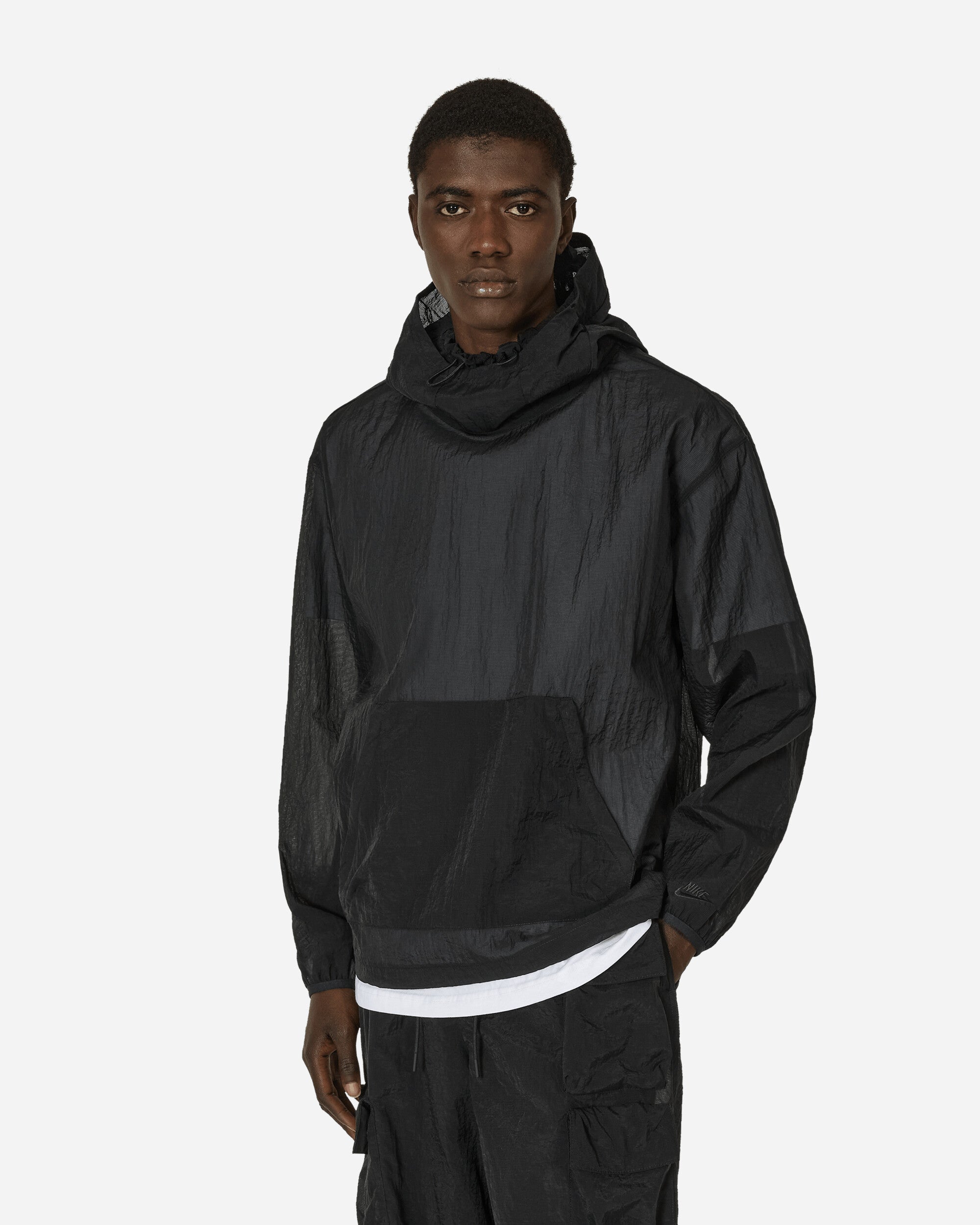 Tech Pack Woven Mesh Hoodie Black