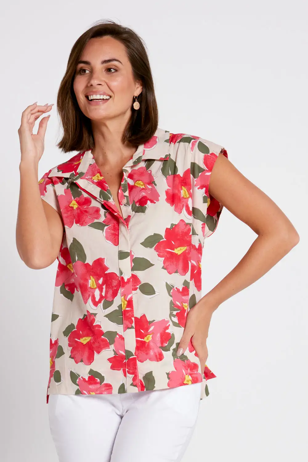 Fallon Cotton Shirt - Raspberry