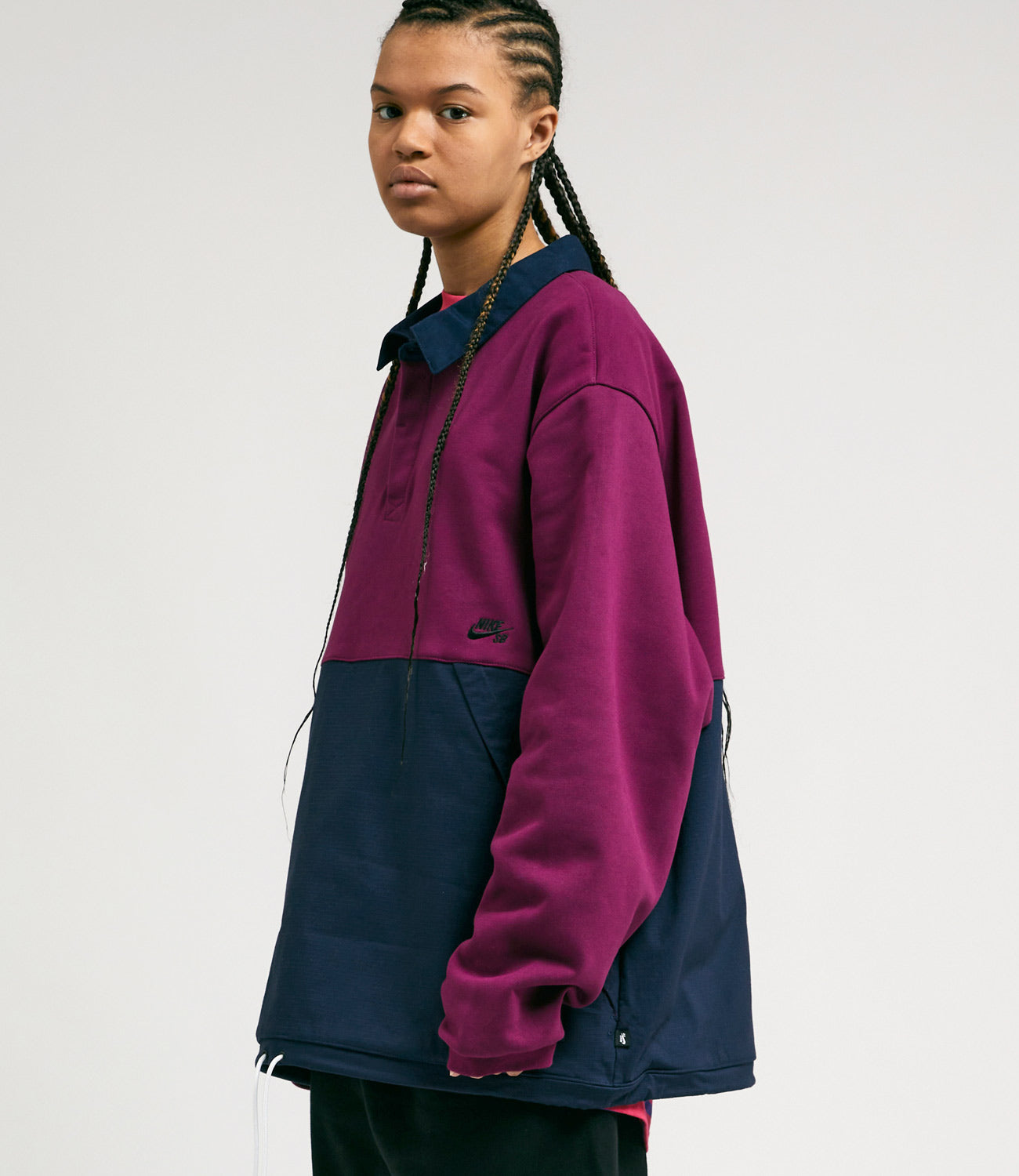 Nike SB Rugby Pullover Jacket - Sangria / Obsidian / Obsidian / Black