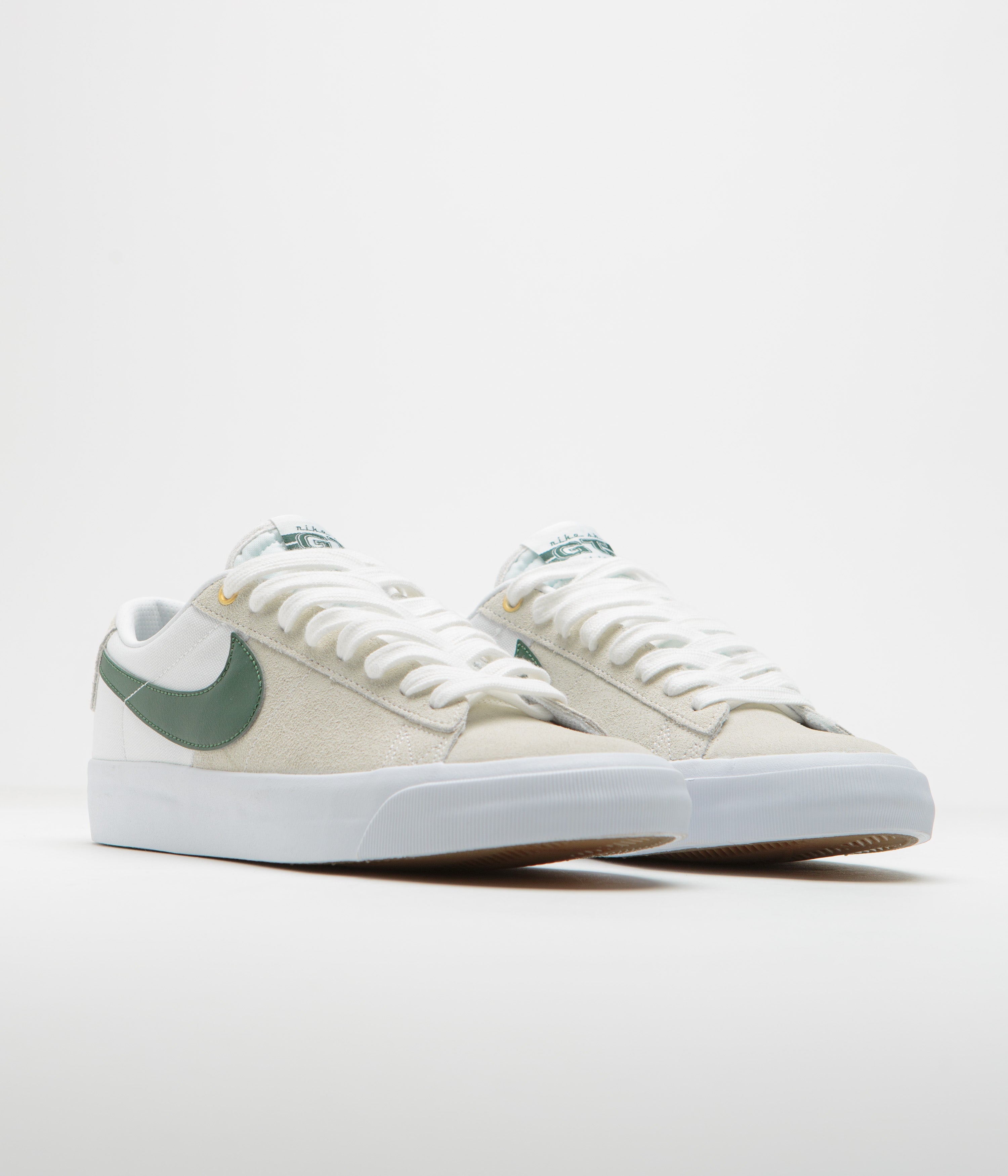 Nike SB Blazer Low Pro GT Shoes - White / Fir - White - Gum Light Brown