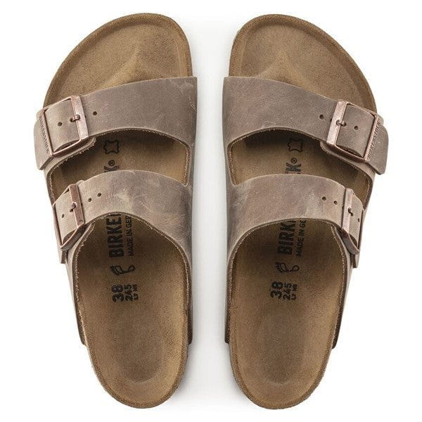 BIRKENSTOCK ARIZONA OILED LEATHER SLIDES_ WOMEN