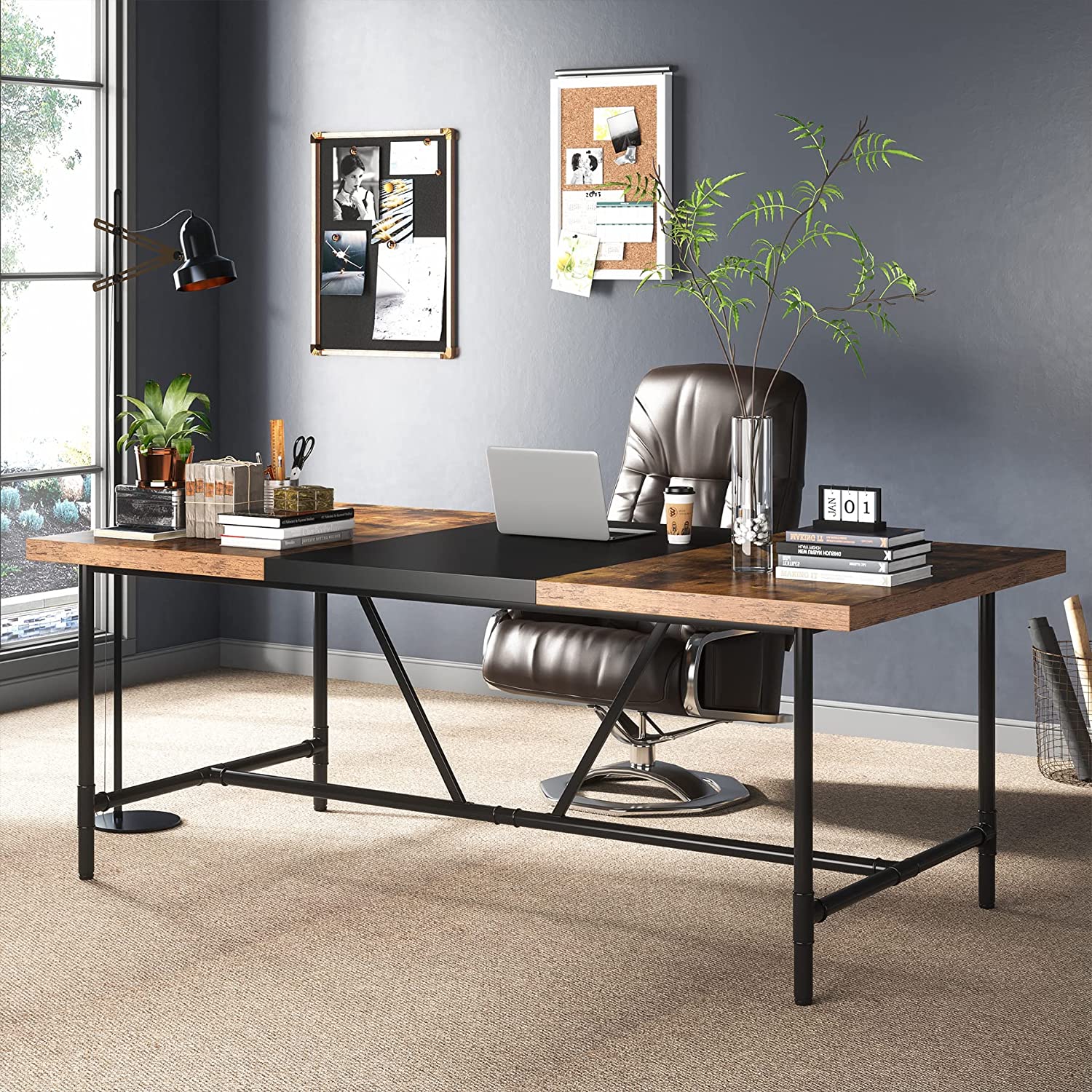 6FT Conference Table, 70.8 x 35.4 inch Meeting Table Computer Desk