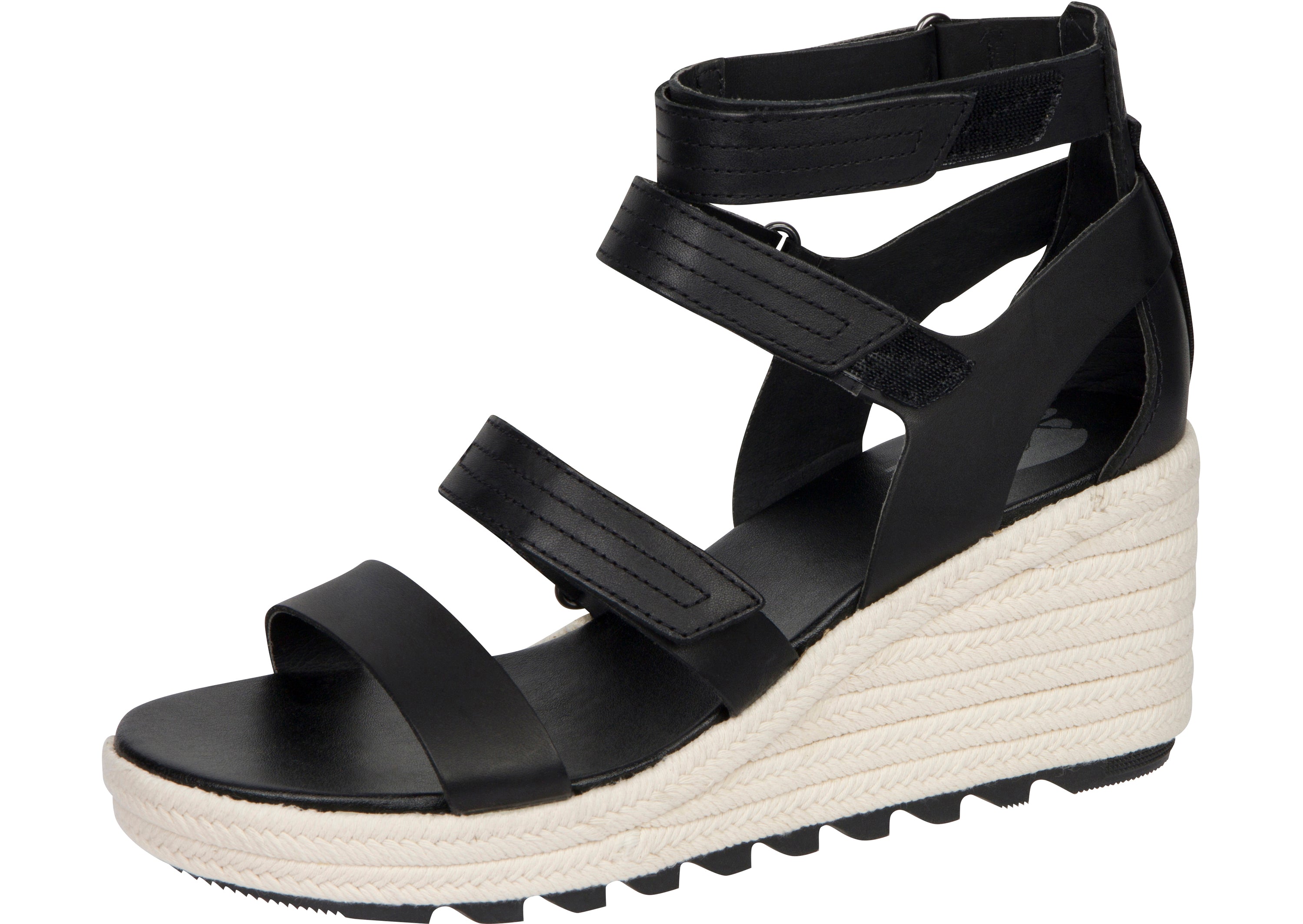 Sorel Womens Cameron Wedge Multi Strap Black Chalk